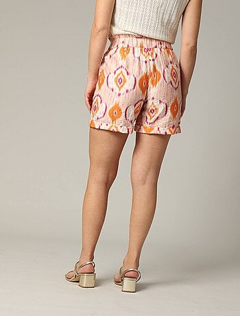 Short femme en viscose ethnique avec taille élastiquée 'Deeluxe'