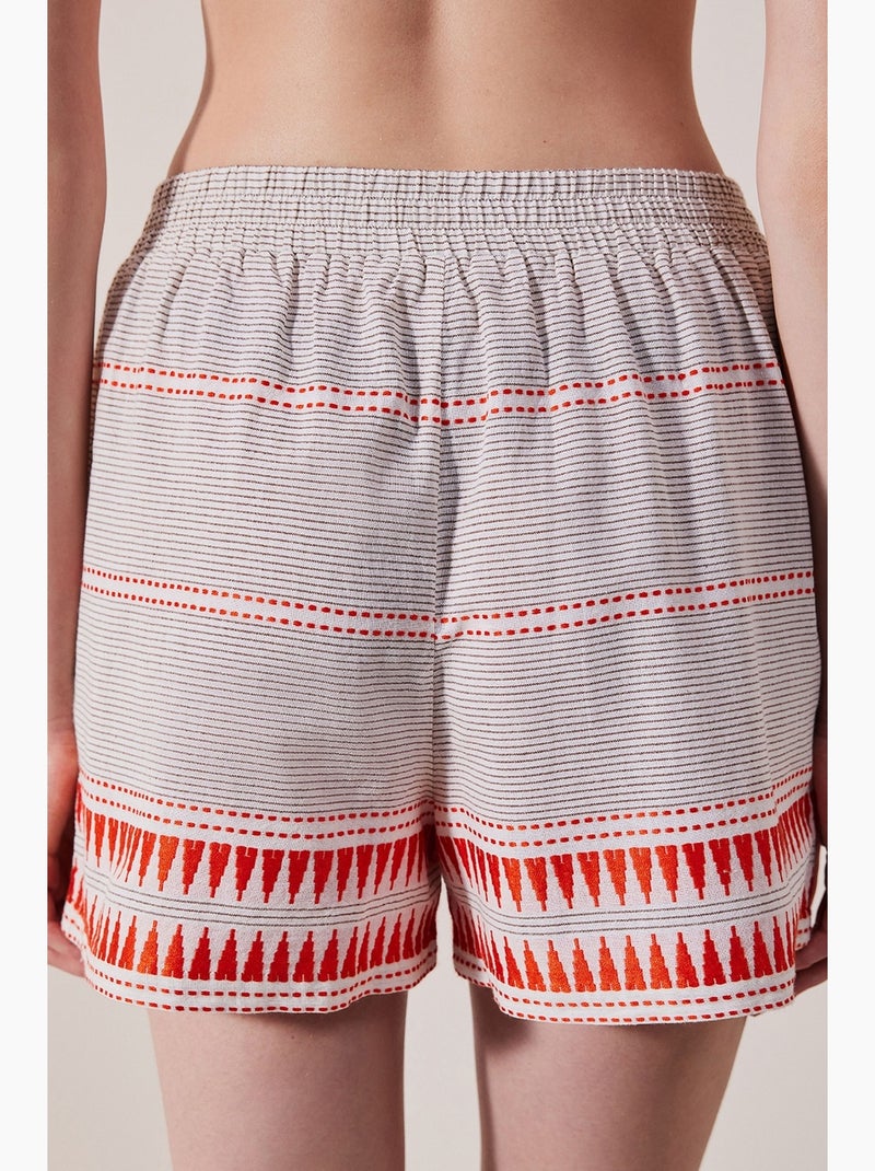 Short femme robin penti Blanc Rouge - Kiabi