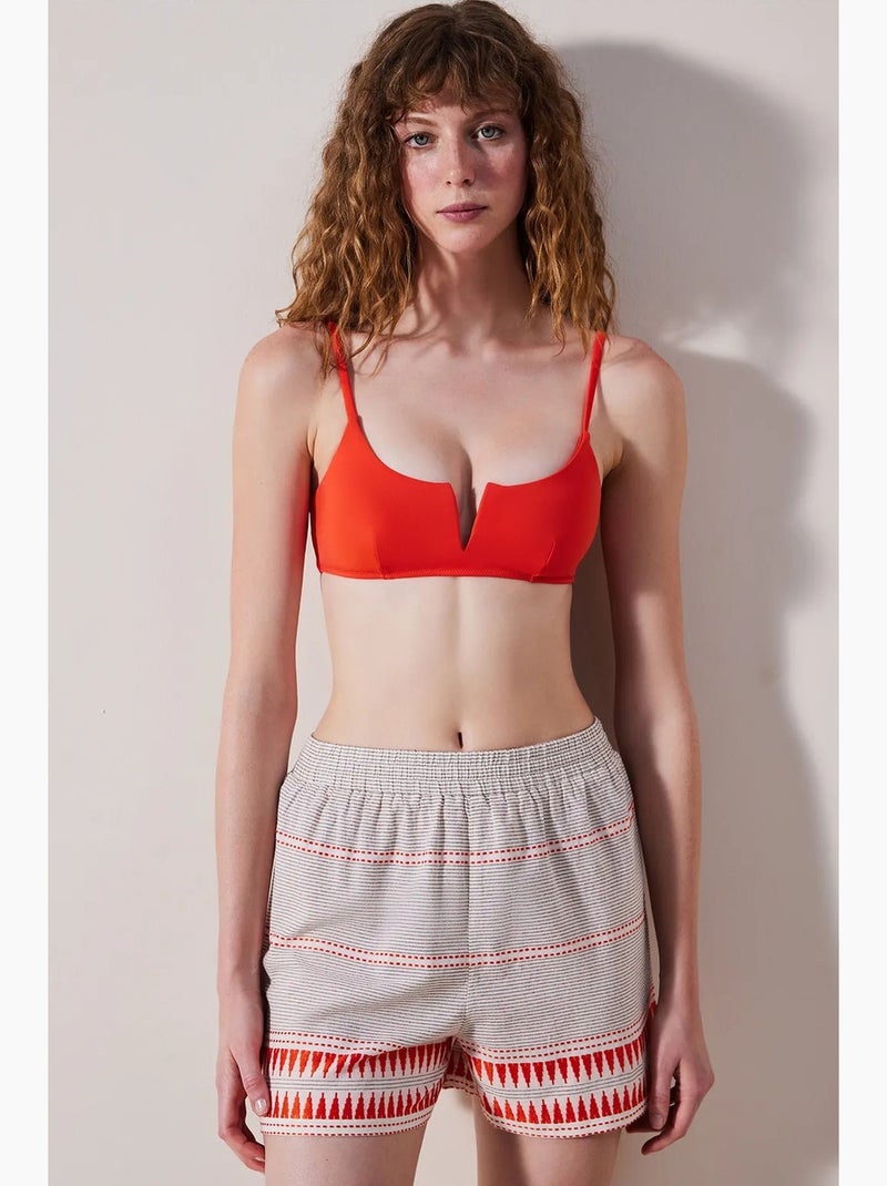 Short femme robin penti Blanc Rouge - Kiabi