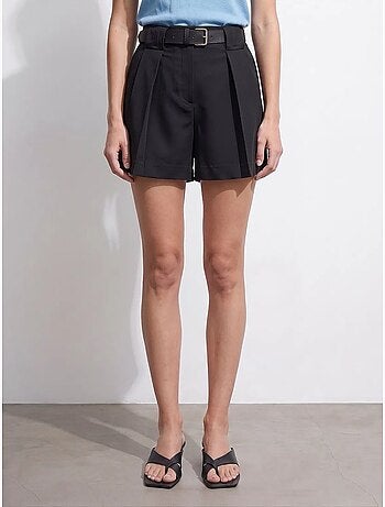 Short femme taille haute à plis dilvin