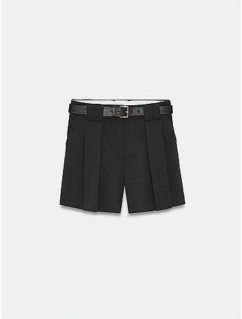 Short femme taille haute à plis dilvin