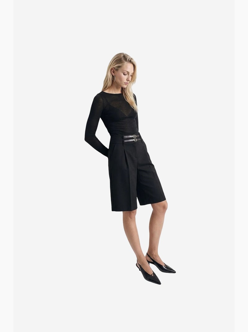 Short femme tailleur à enfiler dilvin Noir - Kiabi