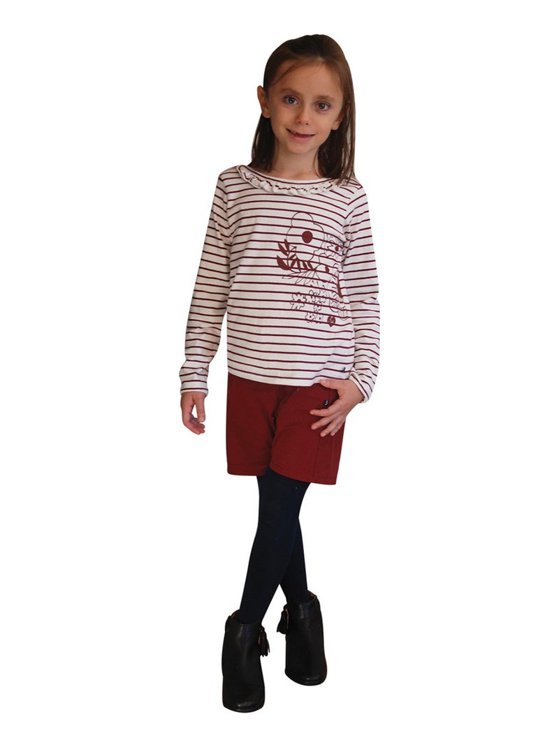SHORT FILLE A PONT FLORINA Rouge - Kiabi