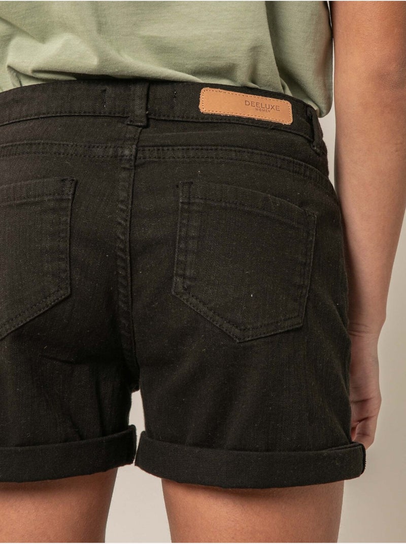 Short fille en coton 'Deeluxe' Noir - Kiabi