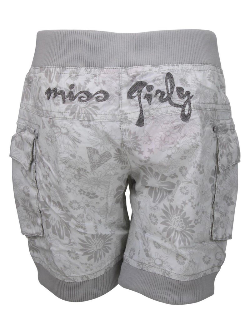 Short fille FOLI - MISS GIRLY Blanc Gris - Kiabi
