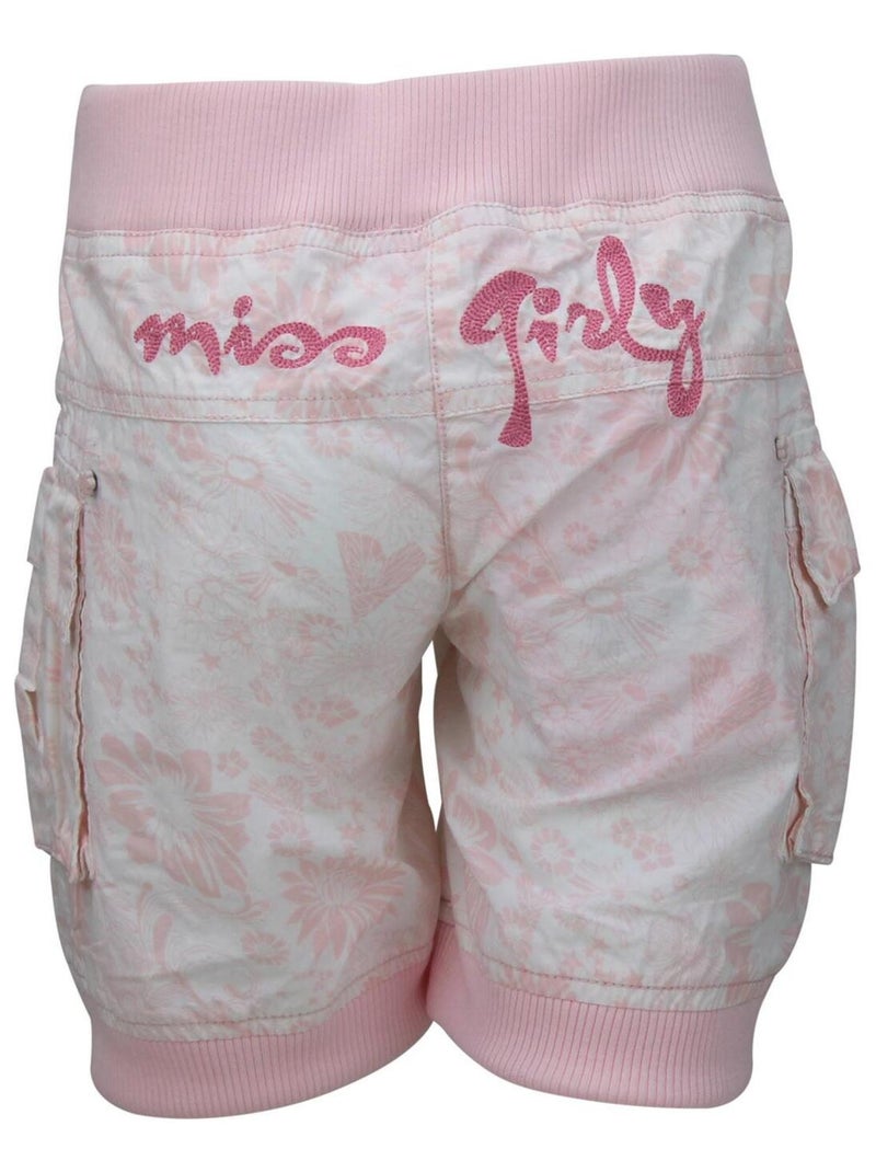 Short fille FOLI - MISS GIRLY Blanc Rose - Kiabi