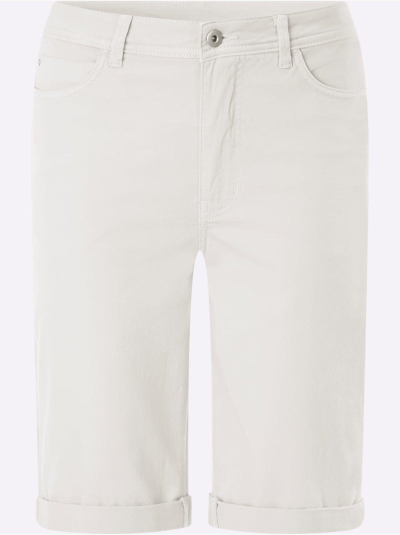 Short Finition Des Jambes Avec Revers - Taille Standard - Helline Blanc - Kiabi