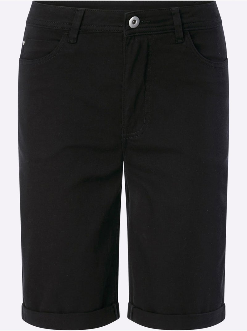 Short Finition Des Jambes Avec Revers - Taille Standard - Helline Noir - Kiabi