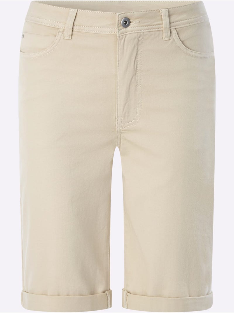 Short Finition Des Jambes Avec Revers - Taille Standard - Helline Sable - Kiabi