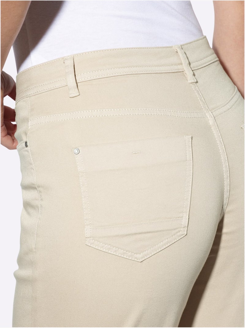 Short Finition Des Jambes Avec Revers - Taille Standard - Helline Sable - Kiabi