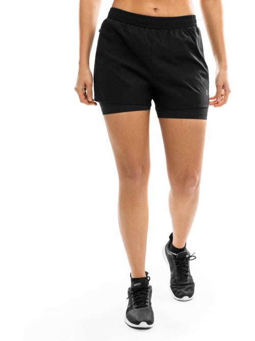 Short fitness double couche femme fitness femme purpose - Kiabi