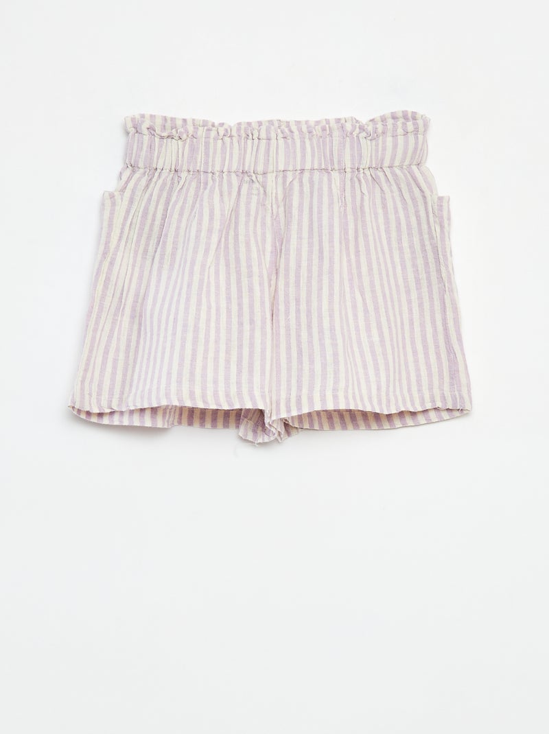Short fluide à rayures VIOLET - Kiabi