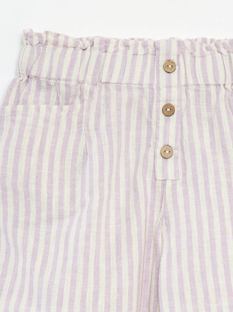 Short fluide à rayures VIOLET - Kiabi