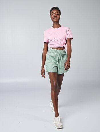 Short fluide à taille élastiquée