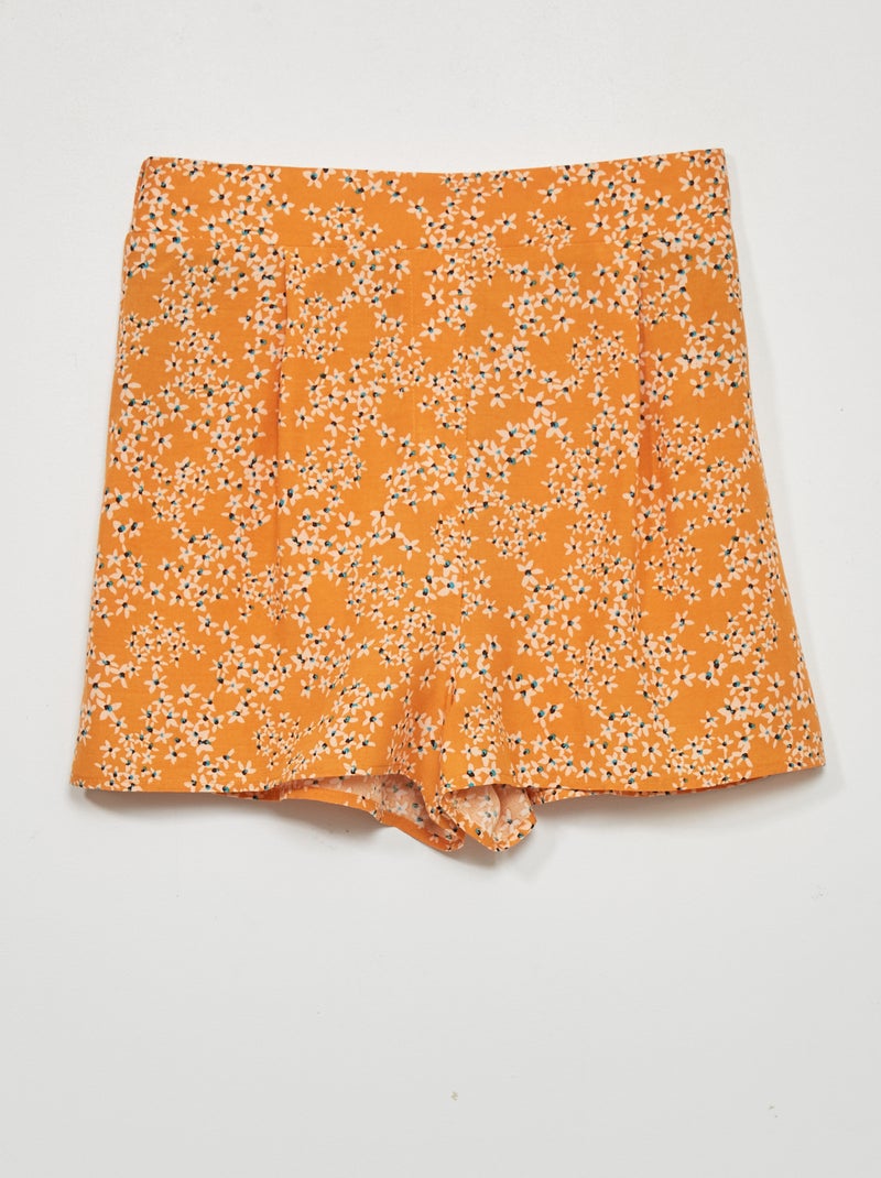 Short fluide avec imprimé Orange - Kiabi