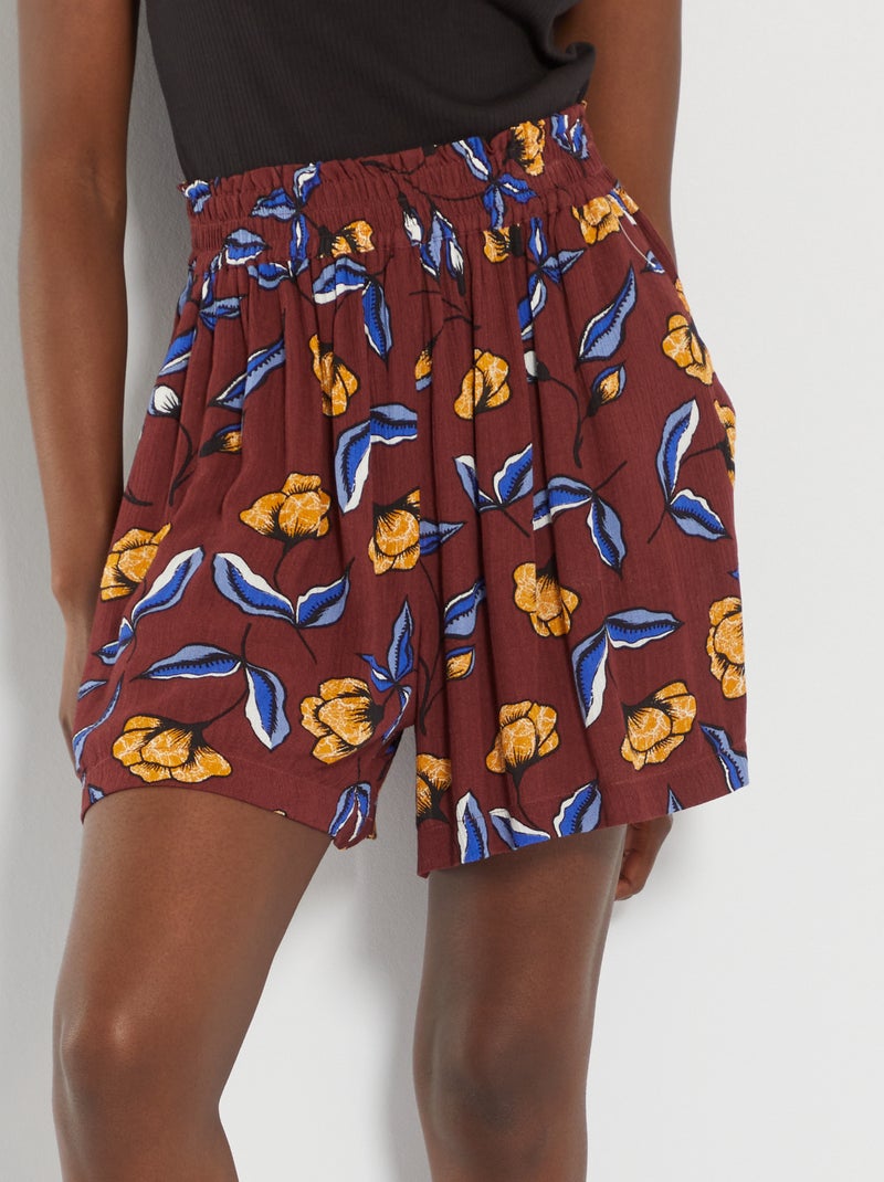 Short fluide crêpé Marron - Kiabi