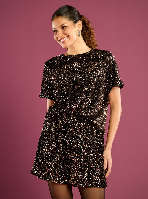 Short fluide de fêtes à sequins - Kiabi