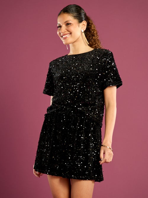 Short fluide de fêtes à sequins - Kiabi