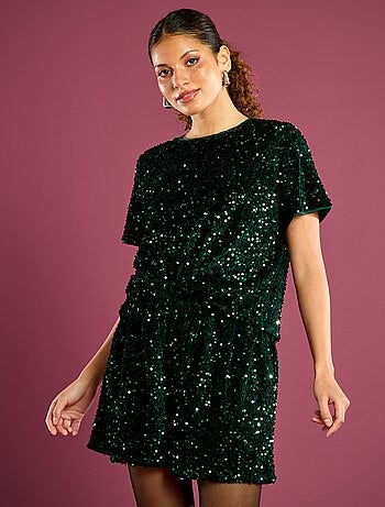 Short fluide de fêtes à sequins