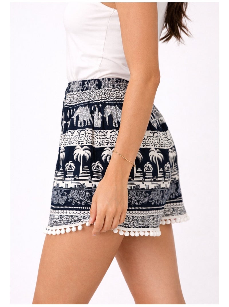 Short fluide, en coton Kebello Bleu marine - Kiabi