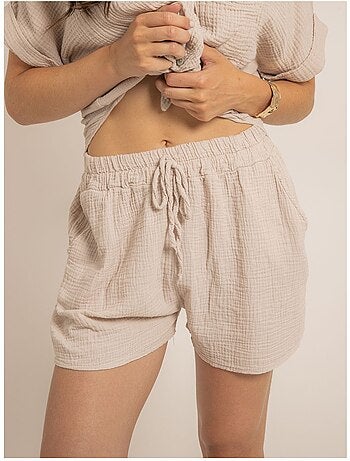 Short fluide en gaze de coton XELIA