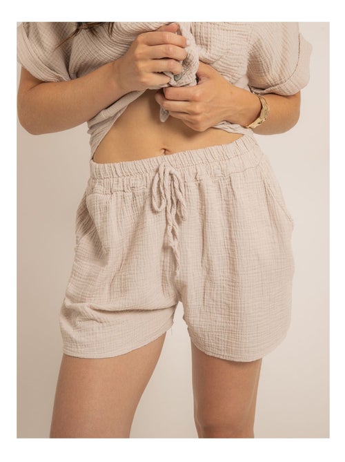 Short fluide en gaze de coton XELIA - Kiabi