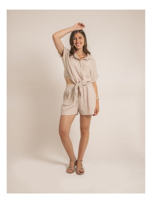 Short fluide en gaze de coton XELIA - Kiabi