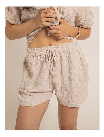 Short fluide en gaze de coton XELIA
