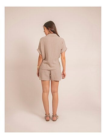Short fluide en gaze de coton XELIA
