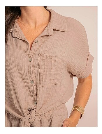 Short fluide en gaze de coton XELIA