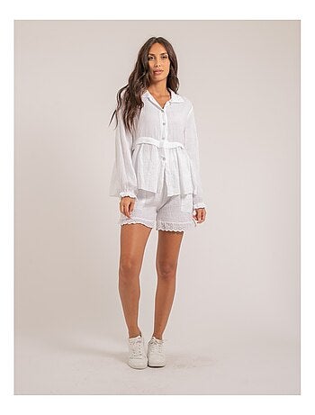 Short fluide en gaze de coton XEMKE