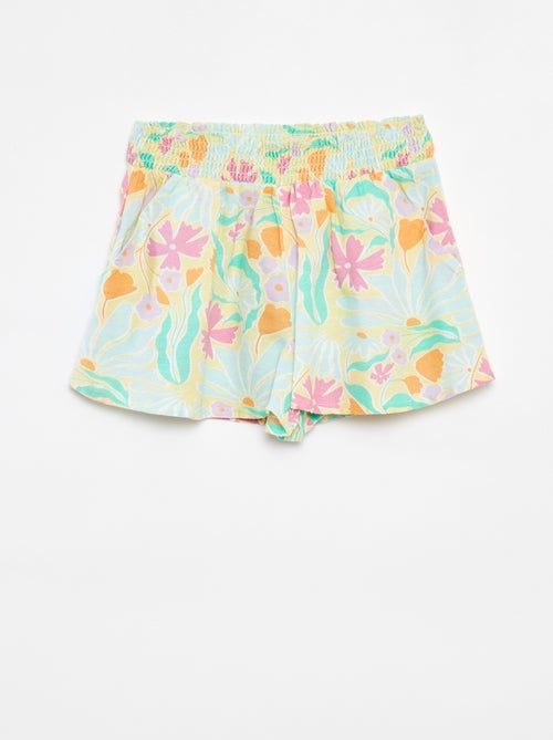 Short fluide en lin mélangé avec imprimé - Kiabi