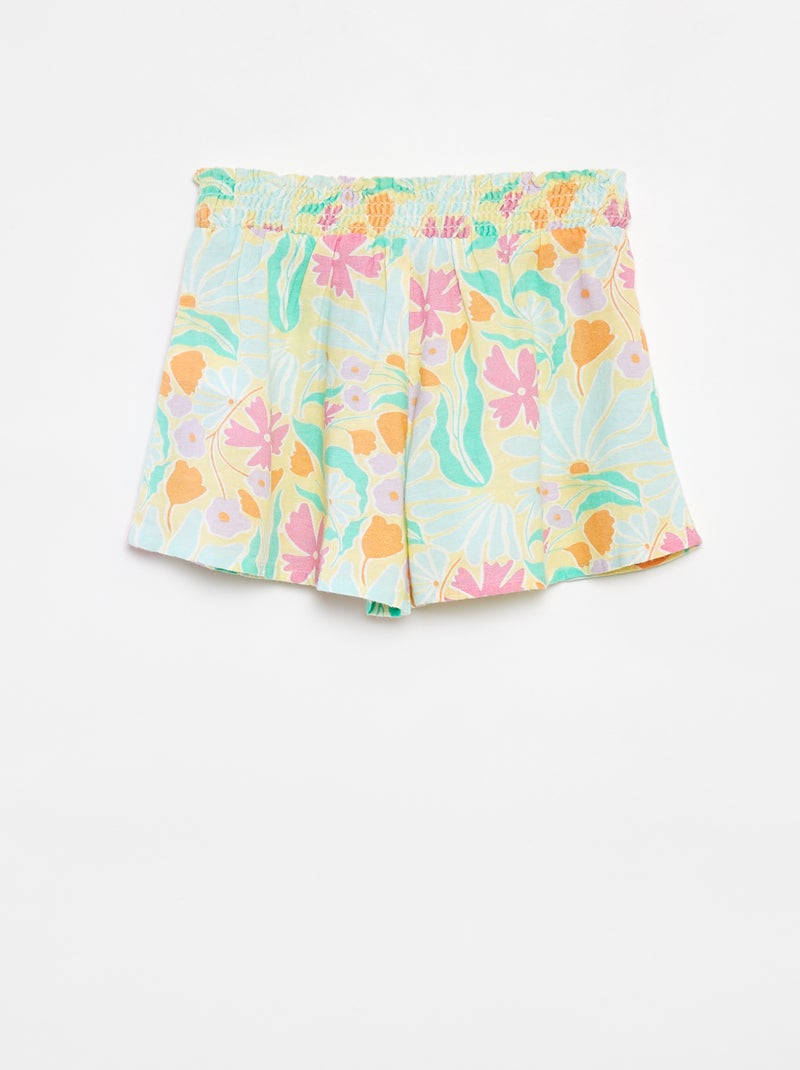 Short fluide en lin mélangé avec imprimé Vert - Kiabi