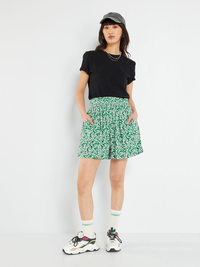 Short fluide et léger avec imprimé Vert - Kiabi