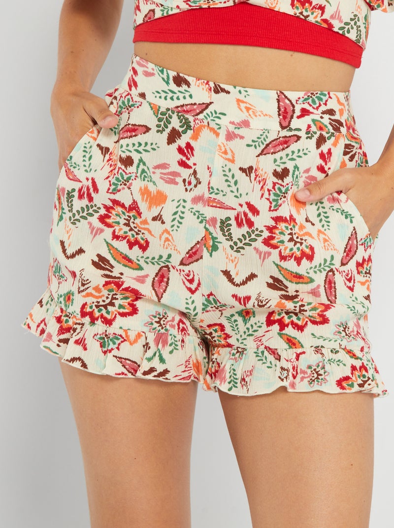 Short fluide imprimé Blanc - Kiabi