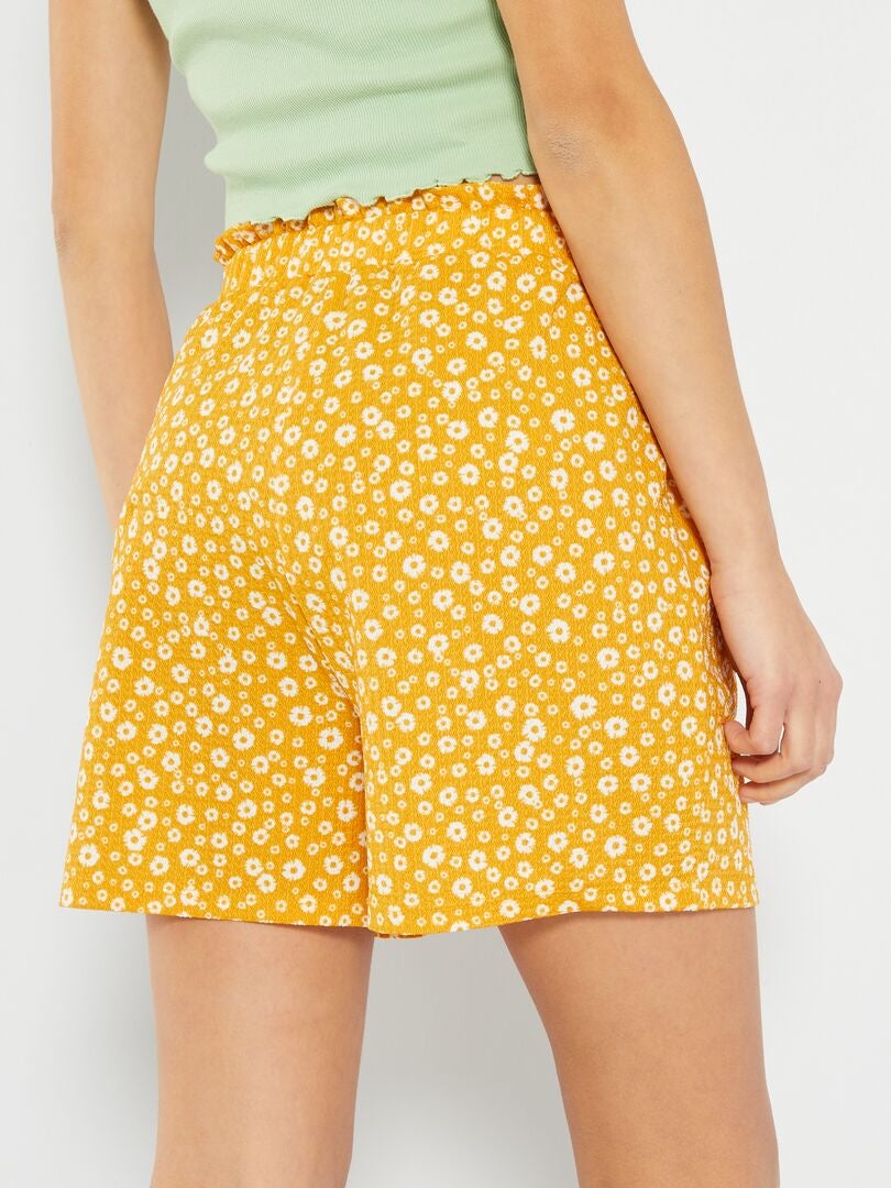 Short fluide imprimé Jaune - Kiabi