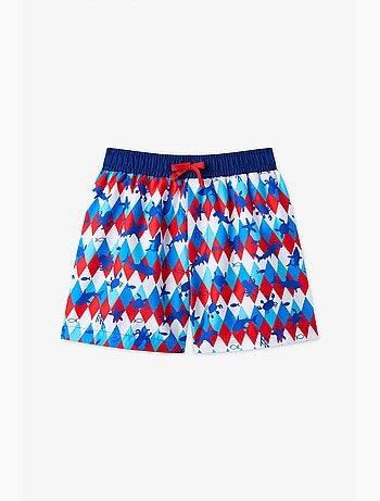 Short garçon circus à motif losange penti