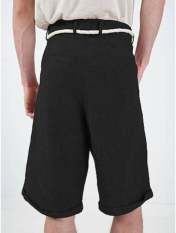 Short giesto pour homme, jambes larges, taille mi-haute, avec détail à nouer
