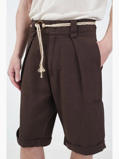 Short giesto taille mi-haute, coupe décontractée, jambes larges et poches - Kiabi