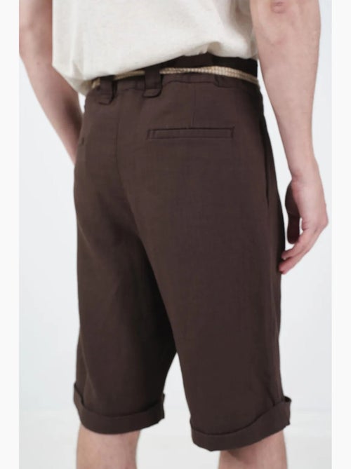 Short giesto taille mi-haute, coupe décontractée, jambes larges et poches - Kiabi