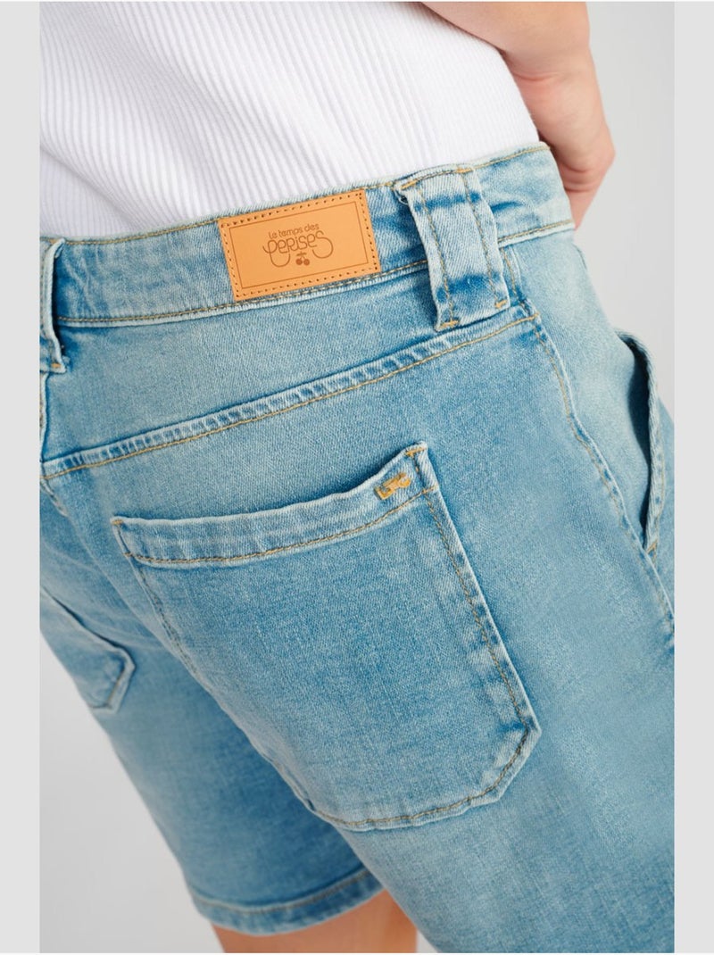 Short goudes en jeans 'le temps des cerises' Bleu - Kiabi