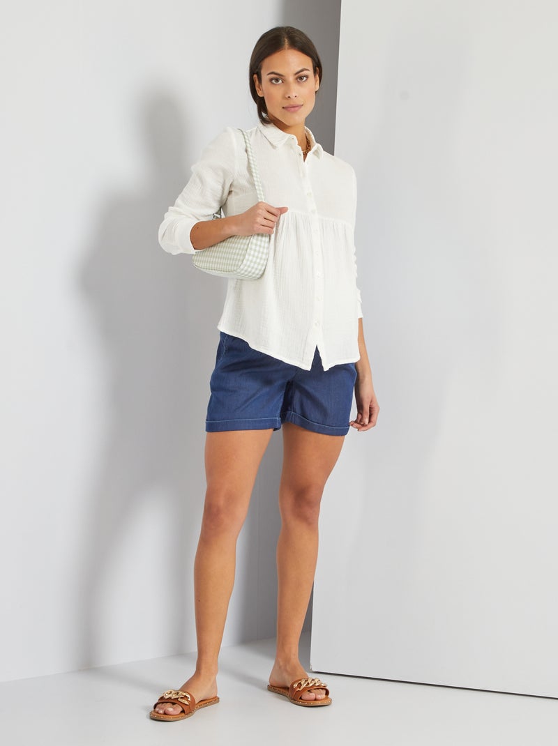 Short grossesse effet denim bleu foncé - Kiabi