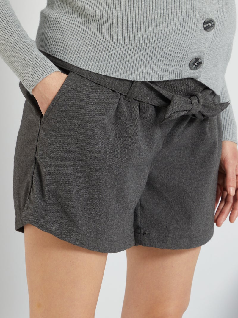 Short grossesse en flanelle gris - Kiabi