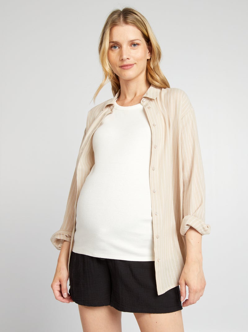 Short grossesse en gaze de coton - Only Maternity Noir - Kiabi