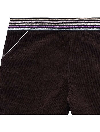Short Hiver Fille Velours Marron Ceinture à Paillettes POUPETTE - 'LA FAUTE A VOLTAIRE'