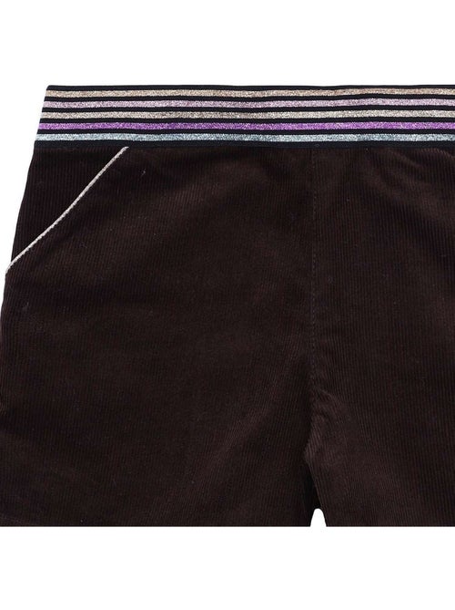 Short Hiver Fille  Velours Marron  Ceinture à Paillettes  POUPETTE - 'LA FAUTE A VOLTAIRE' - Kiabi
