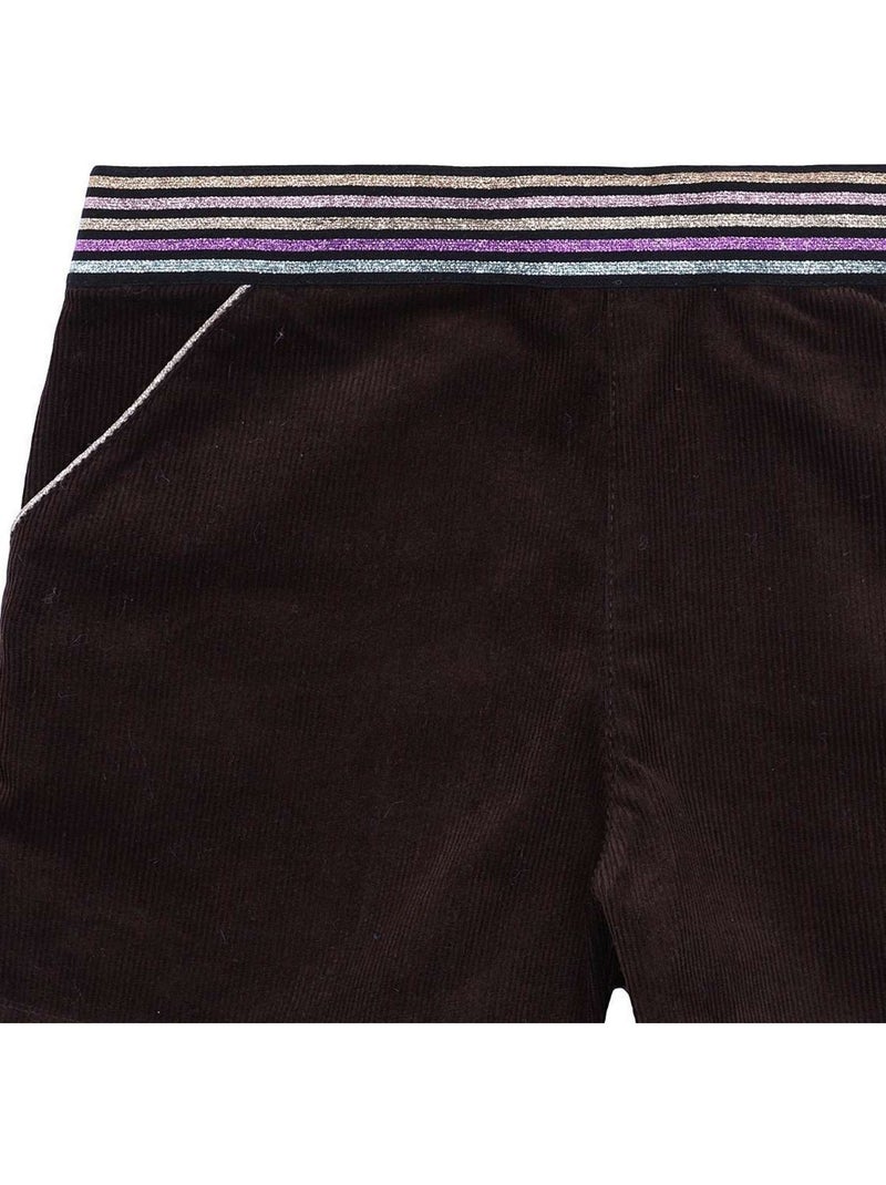 Short Hiver Fille  Velours Marron  Ceinture à Paillettes  POUPETTE - 'LA FAUTE A VOLTAIRE' Marron - Kiabi