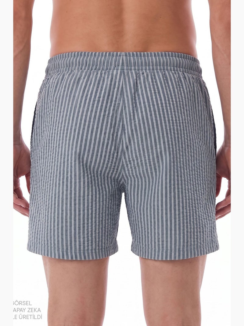 Short homme à rayures tissue penti Gris - Kiabi