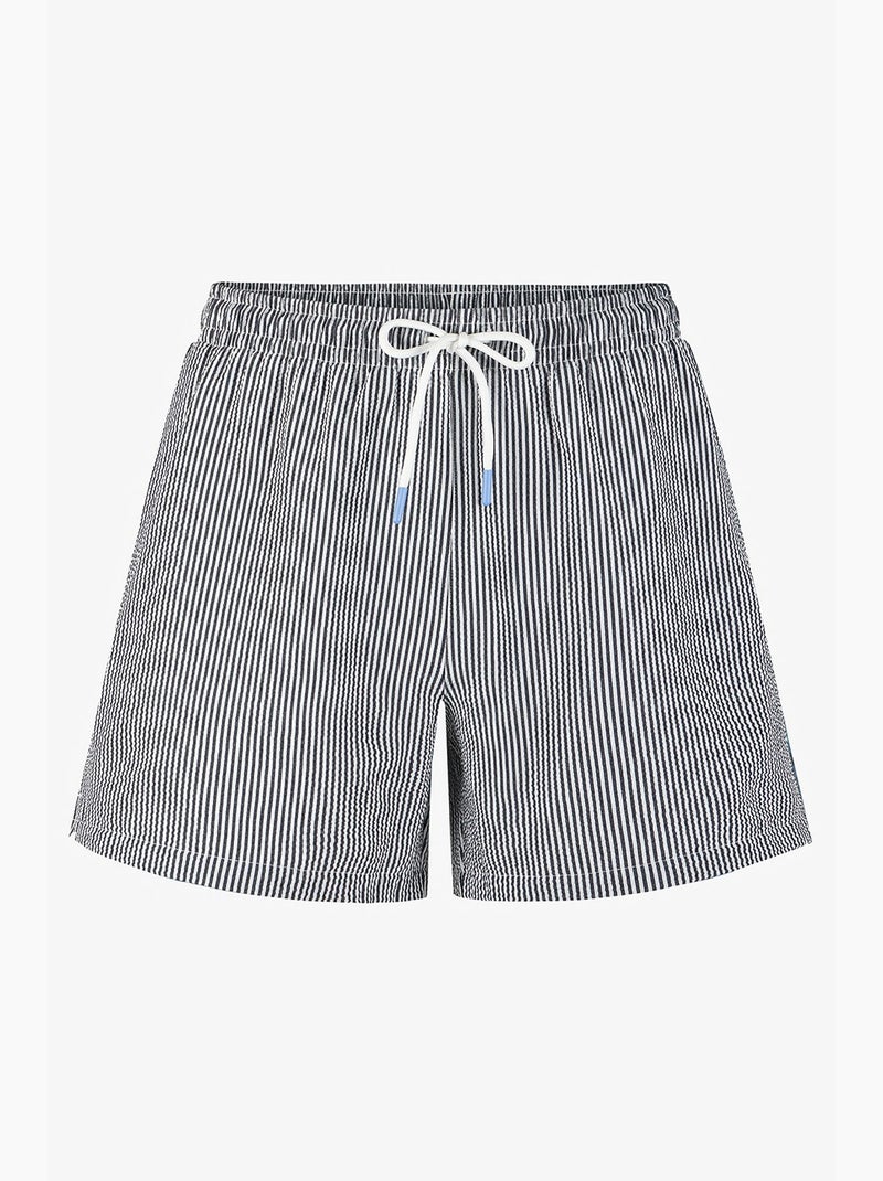 Short homme à rayures tissue penti Noir Blanc - Kiabi