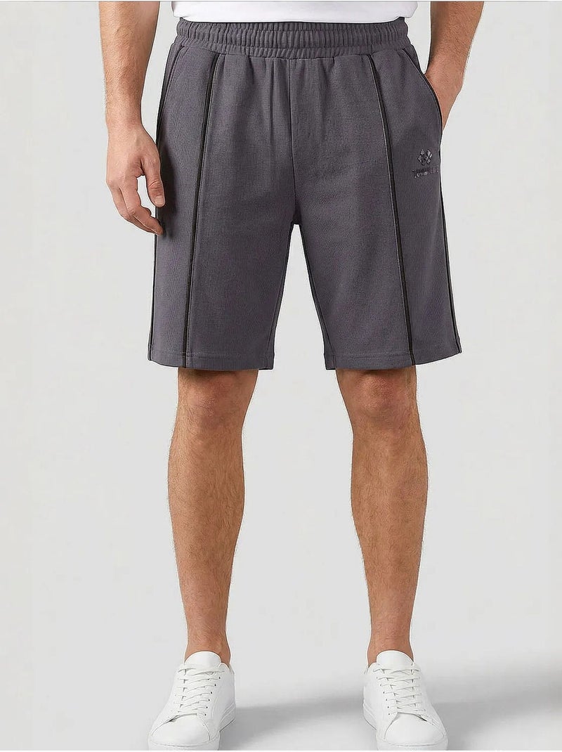 Short homme à taille mi-haute et jambe large tommy Gris Noir - Kiabi